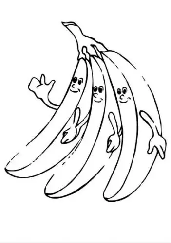 דף צביעה אוכל בננות
