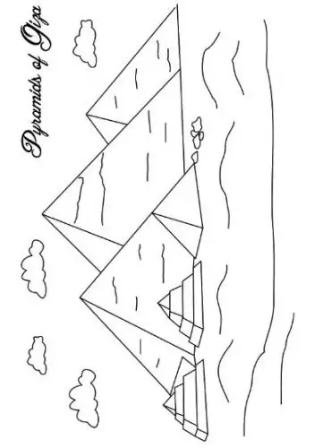 דף צביעה פירמידות במצרים חינוכי