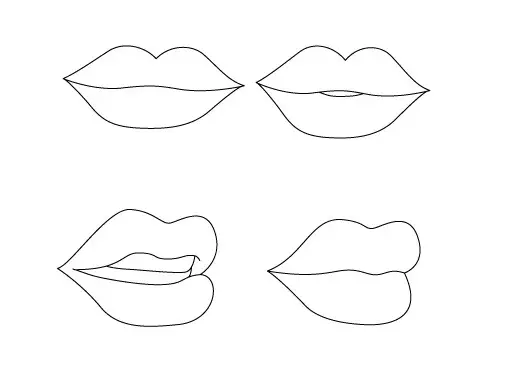איך לצייר שפתיים - שלב ראשון, מסגרת השפתיים והצורה הכללית